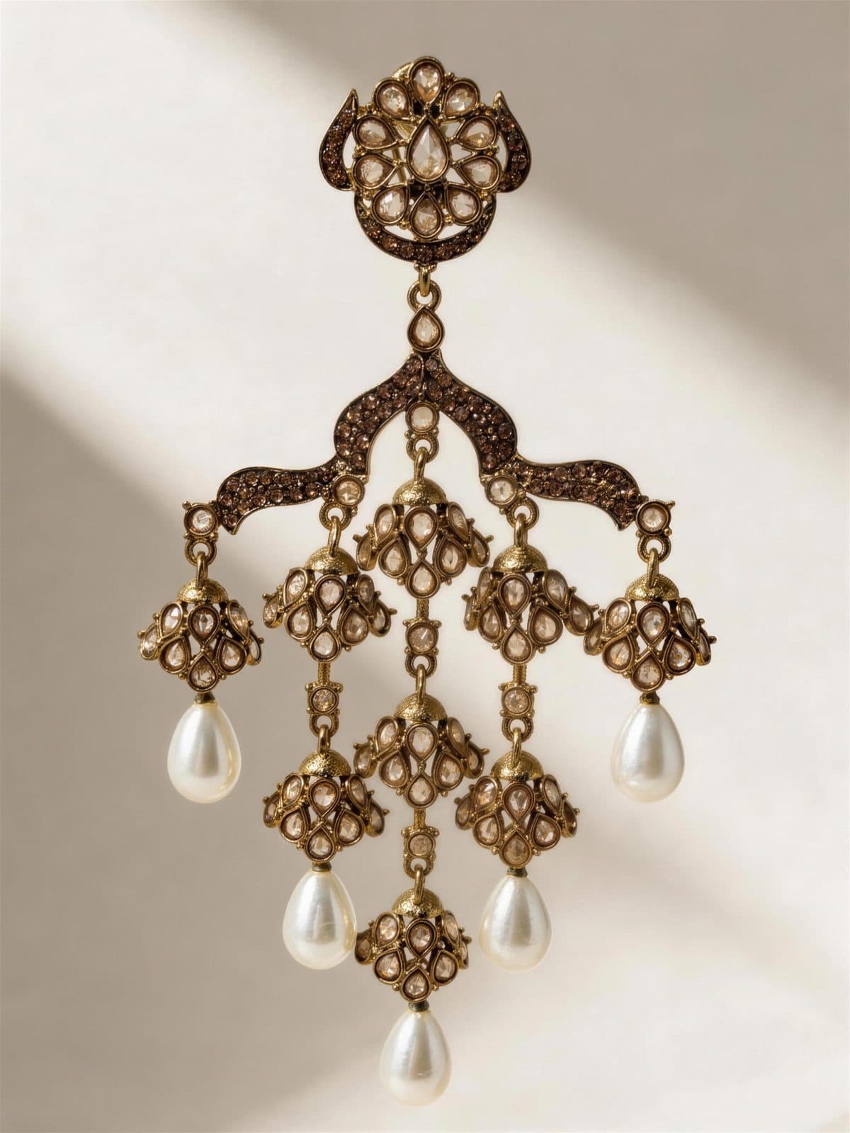 Noor Chhatri Chandelier Earrings — flatlay view