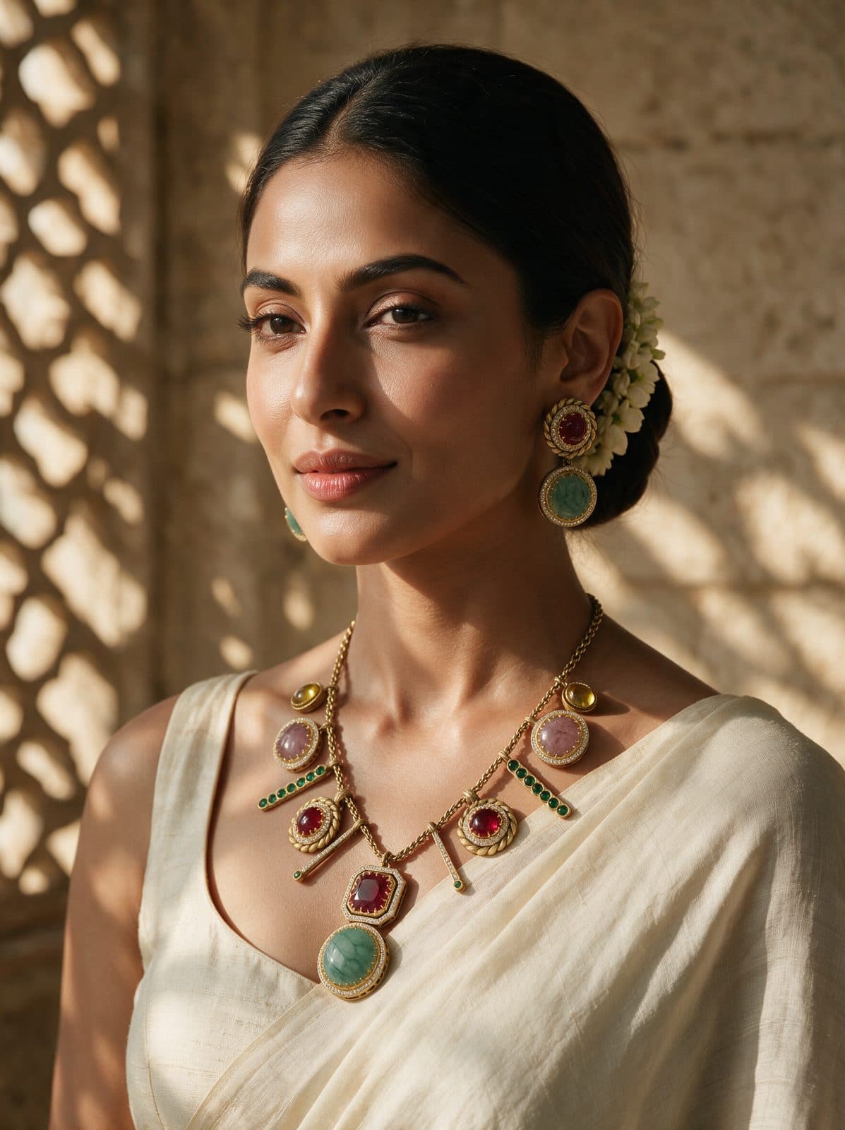 Gulzar Charm Necklace Set — model view