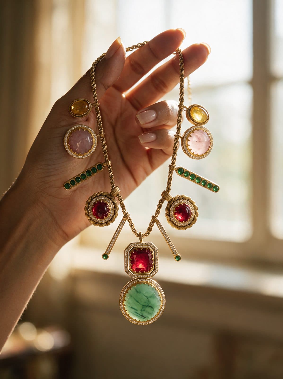 Gulzar Charm Necklace Set — scale view
