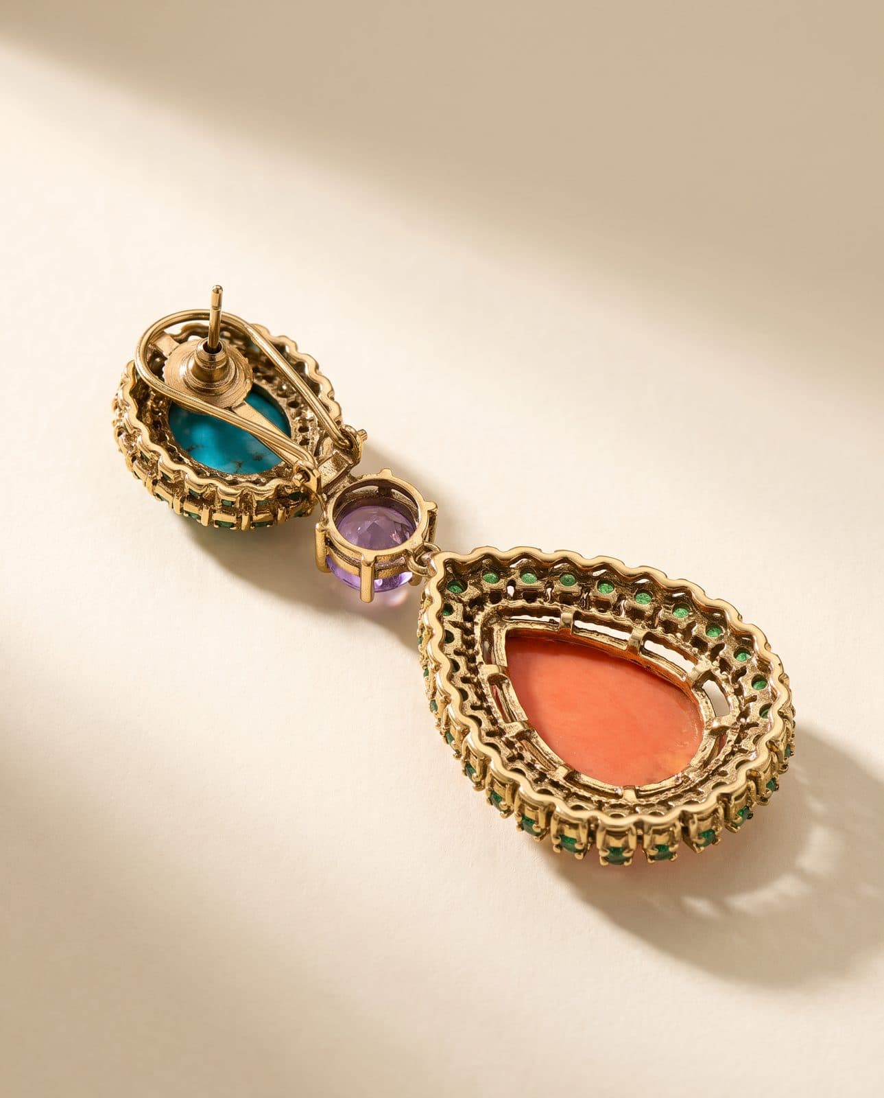 Navratna Do-Lari Necklace Set — macro view