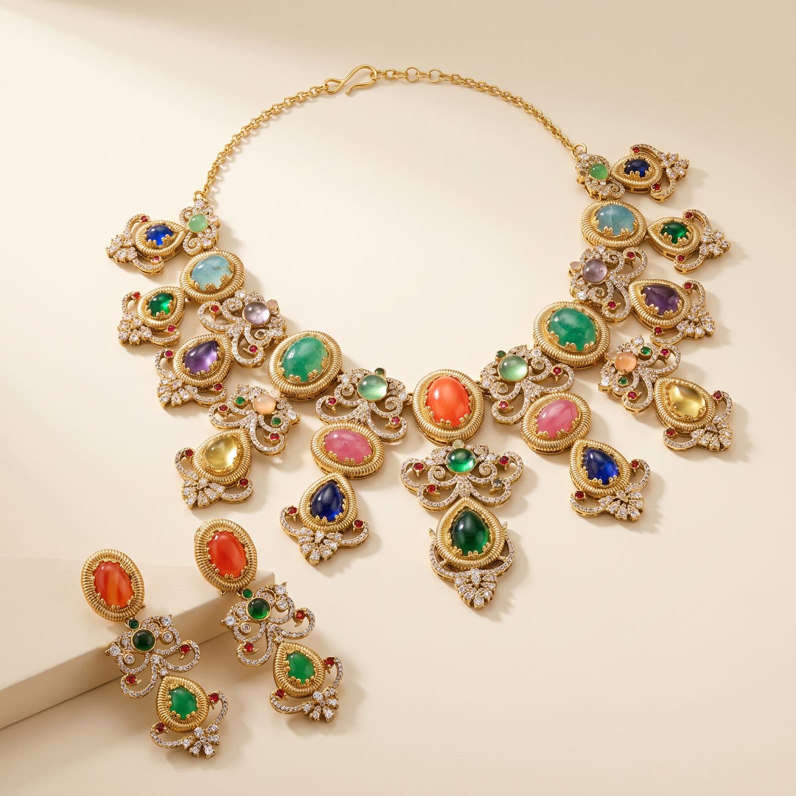 Mehrab Cabochon Bib Set — hero view