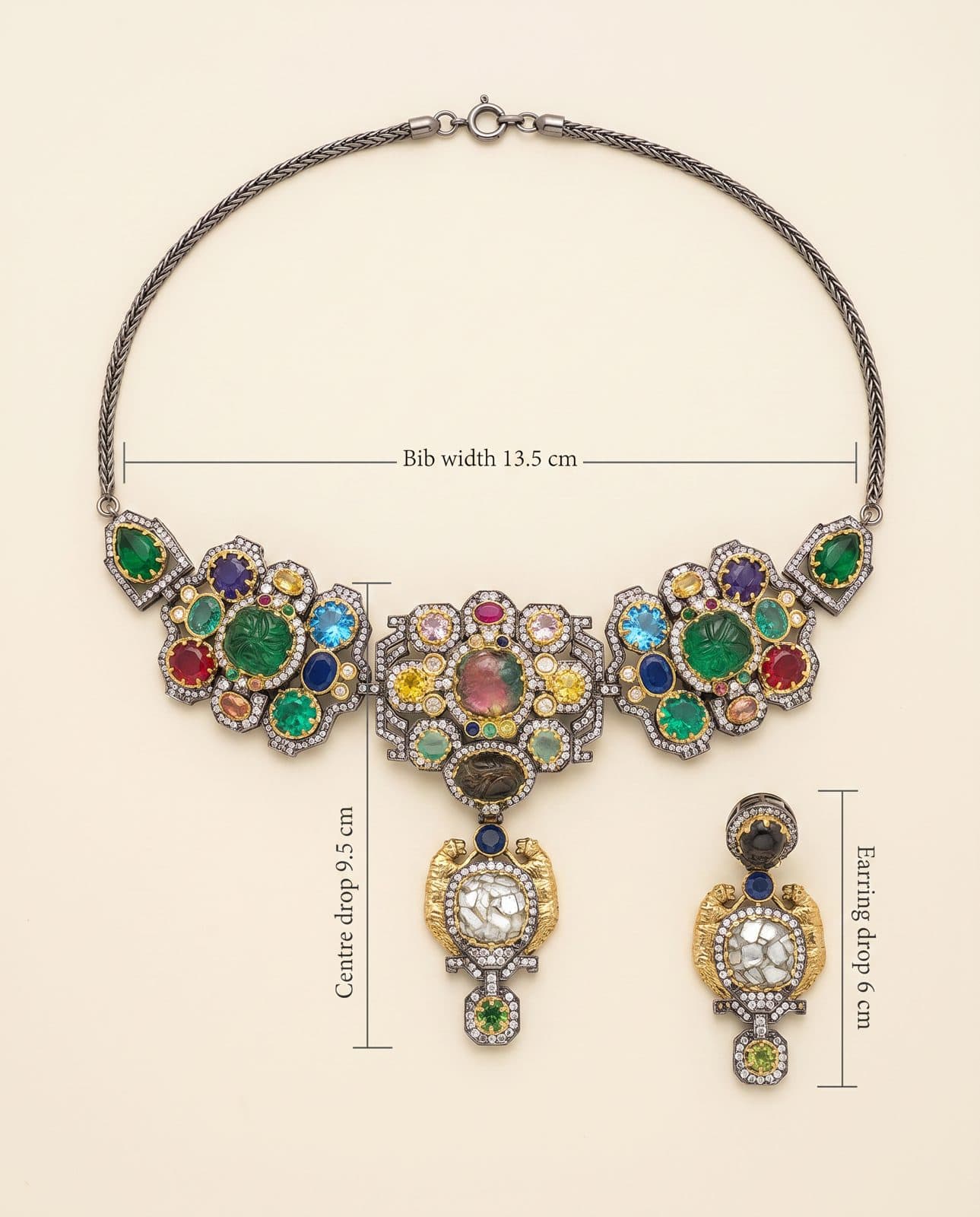 Sheesh Mahal Choker Set — scale view