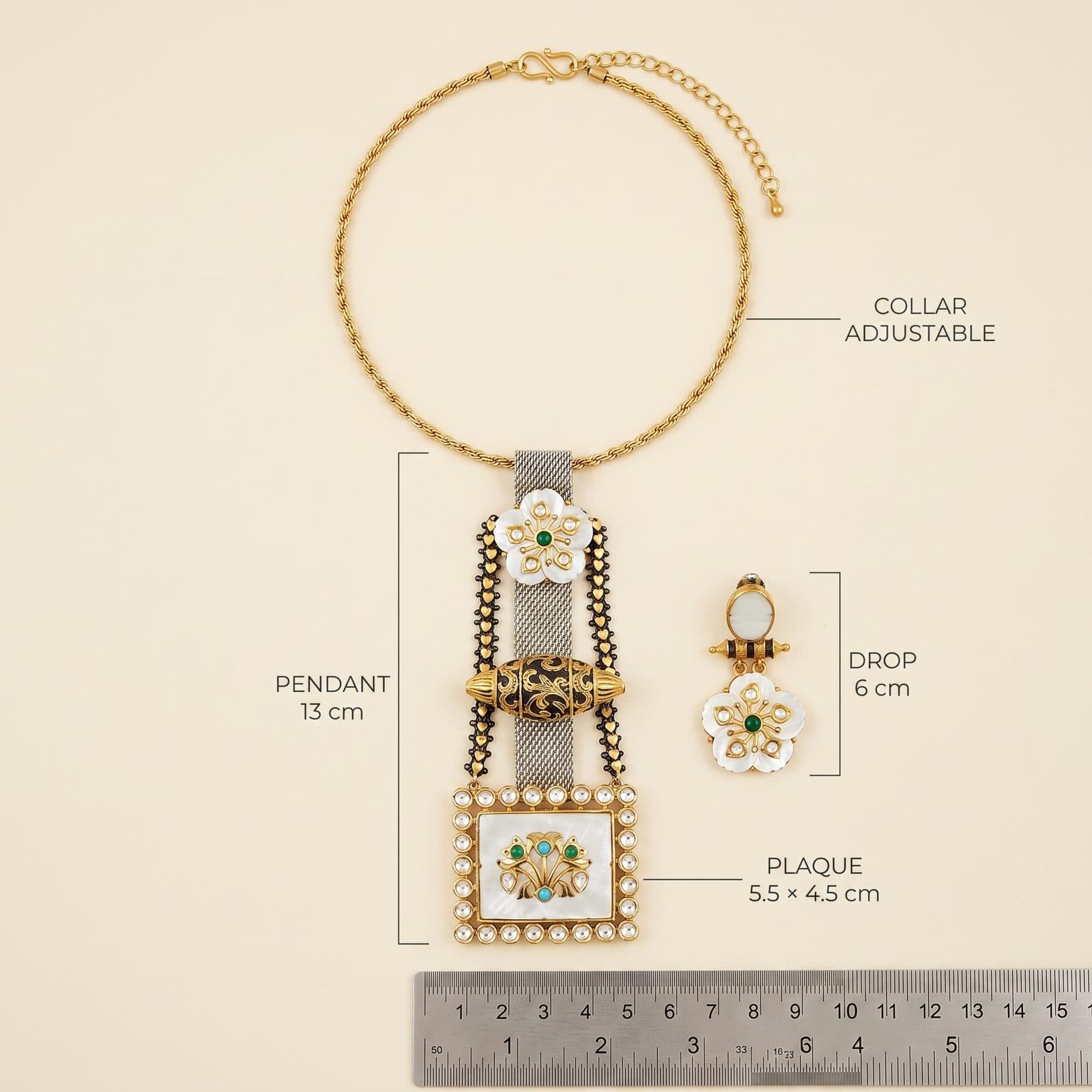 Chandni Mesh Lariat Set — scale view