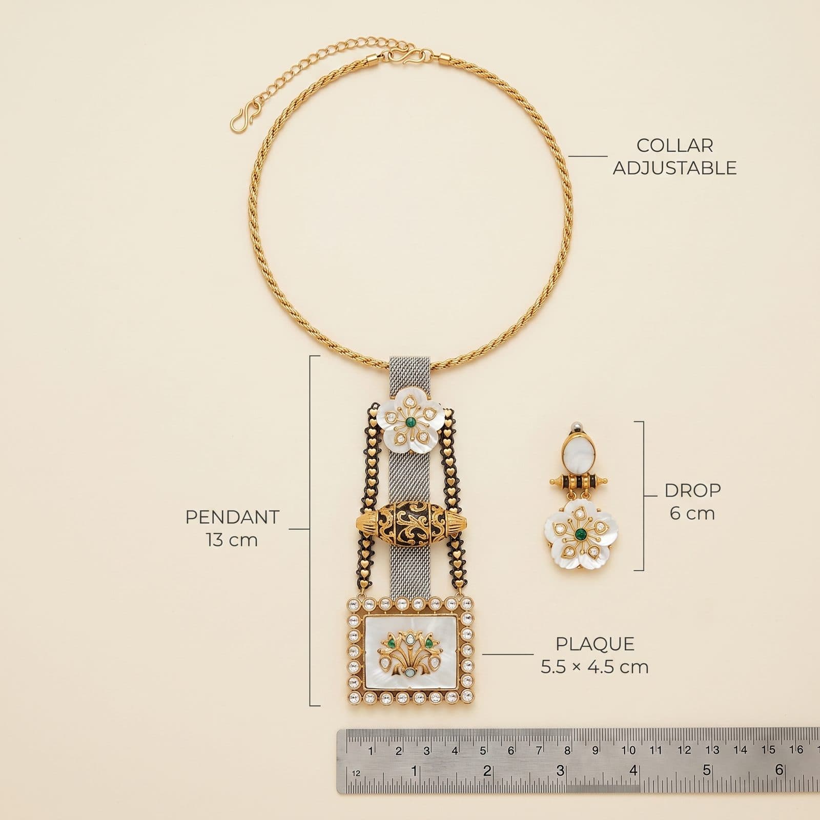 Chandni Mesh Lariat Set — scale view